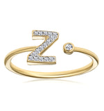 Diamond Initial 'z' Ring 0.07ct Set In 9k Gold