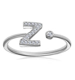 Diamond Initial 'z' Ring 0.07ct Set In 9k White Gold