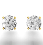 Diamond Stud Earrings 5.1mm 18k Gold - 1ct - Premium