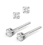 Diamond Earrings 0.20ct Studs G/vs Quality In 18k White Gold - 3mm