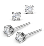Diamond Earrings 0.40ct Studs Premium Quality In 18k White Gold 3.8mm