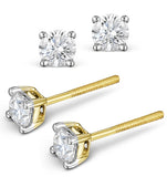 Diamond Stud Earrings 4.1mm 18k Gold - 0.50ct - F-g/vs