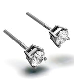 Diamond Earrings 0.66ct Studs H/si Quality In 18k White Gold - 4.5mm