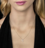 Initial 'c' Necklace Diamond Encrusted Pave Set In 9k Rose Gold