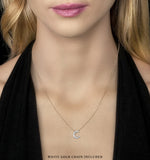 Initial 'c' Necklace Diamond Encrusted Pave Set In 9k White Gold
