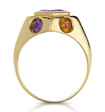 Amethyst Citrine Blue Topaz And Garnet Signature Ring In 9k Gold