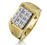 Diamond 0.23ct 9k Yellow Gold Mens Ring