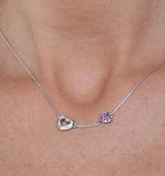 Pink Sapphire And Diamond Stellato Heart Necklace In 9kw Gold D3412