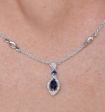 Sapphire And Diamond Stellato Necklace 0.13ct In 9k White Gold