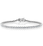 Diamond Tennis Bracelet Rubover Set 1.00ct H/si In 18k White Gold