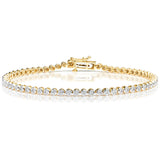 Diamond Tennis Bracelet Rubover Set 1.00ct H/si In 18k Gold