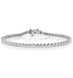 Diamond Tennis Bracelet Rubover Set 2.00ct H/si In 18k White Gold