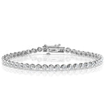 Diamond Tennis Bracelet Rubover Set 3.00ct H/si In 18k White Gold