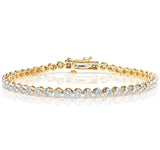 Diamond Tennis Bracelet Rubover Set 3.00ct H/si In 18k Gold