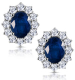 Sapphire And 1.5ct Diamond Earrings 18k White Gold Asteria Collection