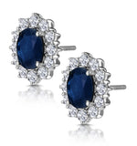 Sapphire And 1.5ct Diamond Earrings 18k White Gold Asteria Collection