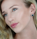Sapphire And 1.5ct Diamond Earrings 18k White Gold Asteria Collection