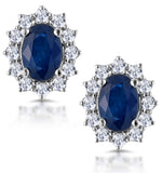 Sapphire And 0.5ct Diamond Earrings 18k White Gold Asteria Collection