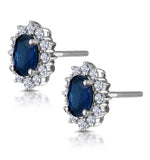 Sapphire And 0.5ct Diamond Earrings 18k White Gold Asteria Collection