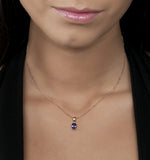 Tanzanite 7 X 5mm 18k Yellow Gold Pendant Necklace