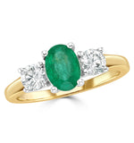 Emerald 0.70ct And Diamond 0.50ct 18k Gold Ring  Fet23-g
