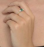 Emerald 0.70ct And Lab Diamonds G/vs 0.50ct 18k Gold Ring Fet23-g