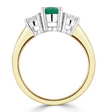 Emerald 0.70ct And Diamond 0.50ct 18k Gold Ring  Fet23-g
