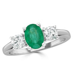 Emerald 0.70ct And Lab Diamonds G/vs 0.50ct 18k White Gold Ring