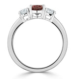 Pink Tourmaline 0.80ct  And Diamond Ring In 18k White Gold - Fet23