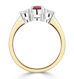 Ruby 1.15ct And Lab Diamonds G/vs 0.50ct 18k Gold Ring