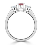 18k White Gold 0.50ct H/si Diamond And 1.15ct Ruby Ring