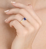 Sapphire 0.80ct And Diamond 0.50ct 18k Gold Ring  Fet23-u