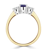 Tanzanite 7 X 5mm And Diamond 18k Gold Ring  Fet23-v