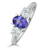 Tanzanite 0.80ct And Diamond 0.50ct Platinum Ring