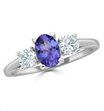 Tanzanite 0.80ct And Lab Diamonds G/vs 0.50ct Platinum Ring