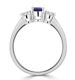 Tanzanite 0.80ct And Lab Diamonds G/vs 0.50ct Platinum Ring