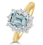 Aquamarine 0.85ct And Diamond 0.50ct 18k Gold Ring
