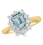 Aquamarine 0.85ct And Diamond 0.50ct 18k Gold Ring