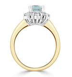 Aquamarine 0.85ct And Diamond 0.50ct 18k Gold Ring