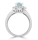 Aquamarine 0.85ct And Diamond 0.50ct 18k White Gold Ring