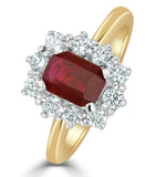 Ruby 1.10ct And Diamond 0.50ct 18k Gold Ring