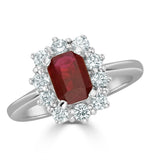 Ruby 1.10ct And Diamond 18k White Gold Ring