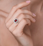 Ruby 1.10ct And Diamond 18k White Gold Ring