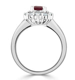 Ruby 1.10ct And Diamond 18k White Gold Ring