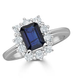 Sapphire 1.15ct And Diamond 0.50ct 18k White Gold Ring