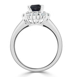 Sapphire 1.15ct And Diamond 0.50ct 18k White Gold Ring