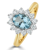 Aquamarine 1.10ct And Diamond 0.50ct 18k Gold Ring