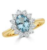 Aquamarine 1.10ct And Diamond 0.50ct 18k Gold Ring