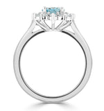 Aquamarine 1.10ct And Diamond 0.50ct 18k White Gold Ring