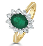 Emerald 1.15ct And Diamond 0.50ct 18k Gold Ring
